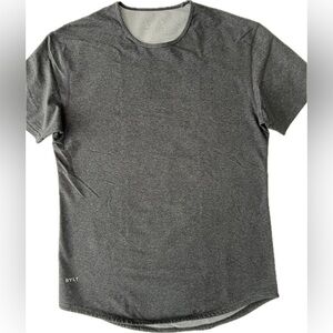 BYLT Basics Drop Cut Lux Short Sleeve Large Dark Heather Grey
